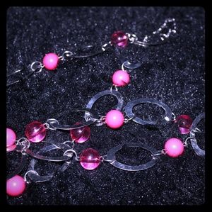 Ball & Chain Necklace Pink